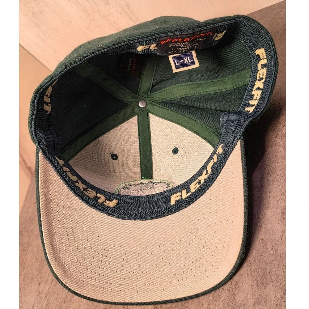 Organix Breckenridge Flexfit Hat Mens L-XL Forest Green Mountain Patch Cap - Picture 6 of 9